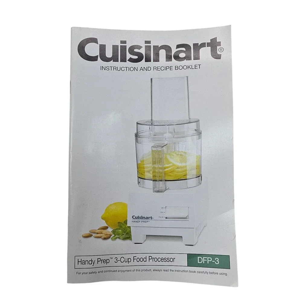 Cuisinart Handy Prep‎ 3-Cup Food Processor DFP-3 Instruction and Recipe Booklet